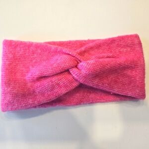 Women's Hot Pink Cable Knit Ear Warmer O/S